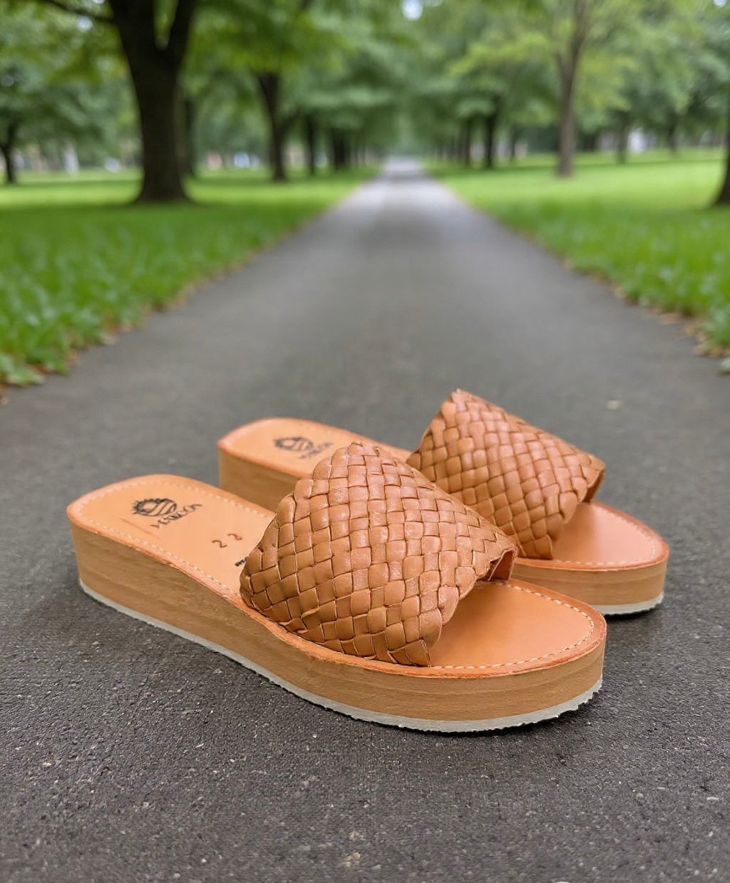 Natural Tan Woven Platform Huarache