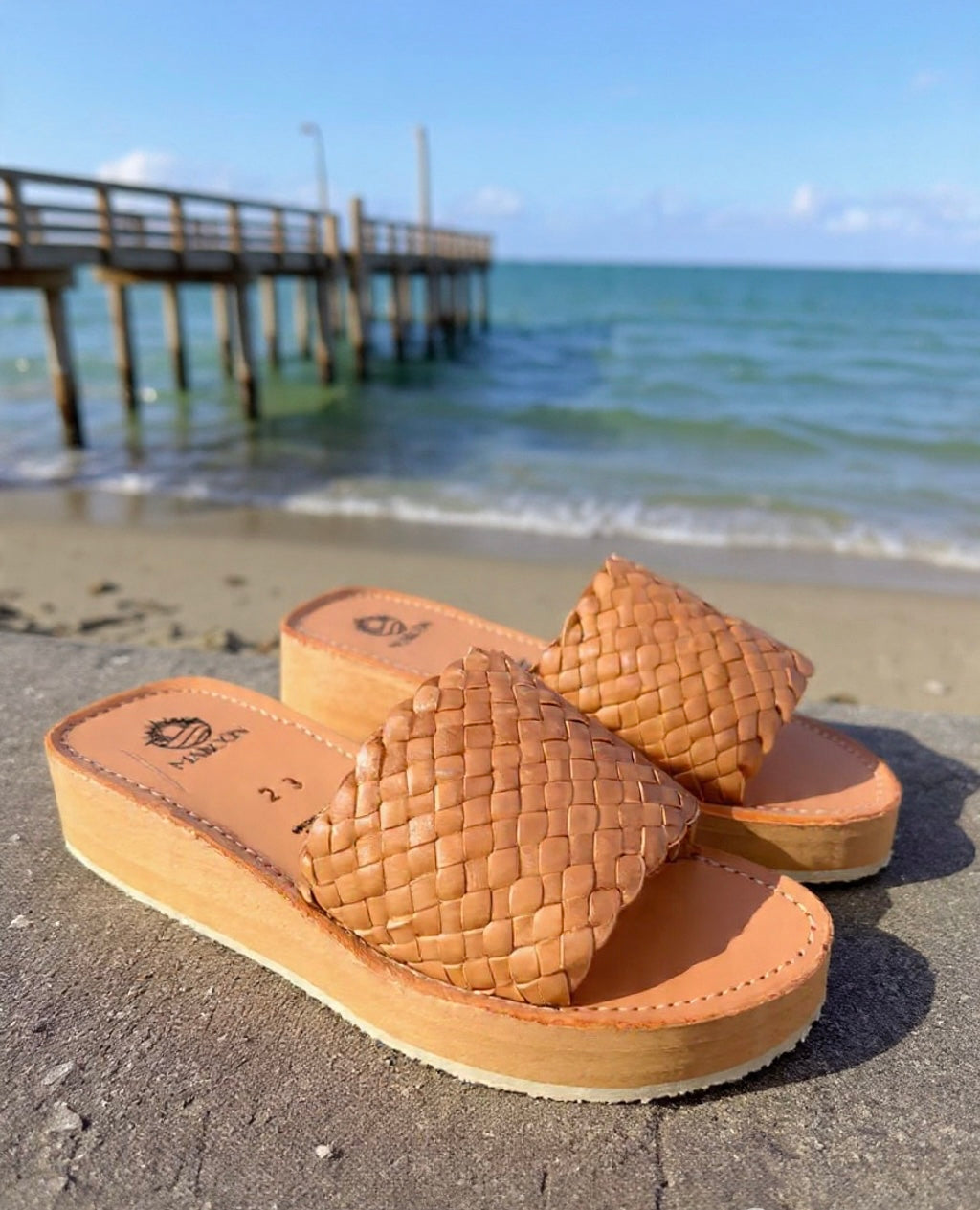 Natural Tan Woven Platform Huarache